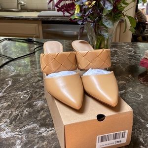 Slip on heeled shoes open back women’s pointed toe brown size 10 new